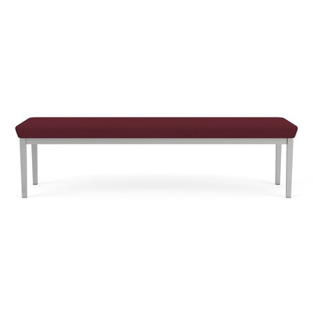 Lesro Lenox Steel 3 Seat Bench, Wine/Mulberry (Red) Seat, Wine/Mulberry Back, 67 W 21 L 18.5 H LS3001